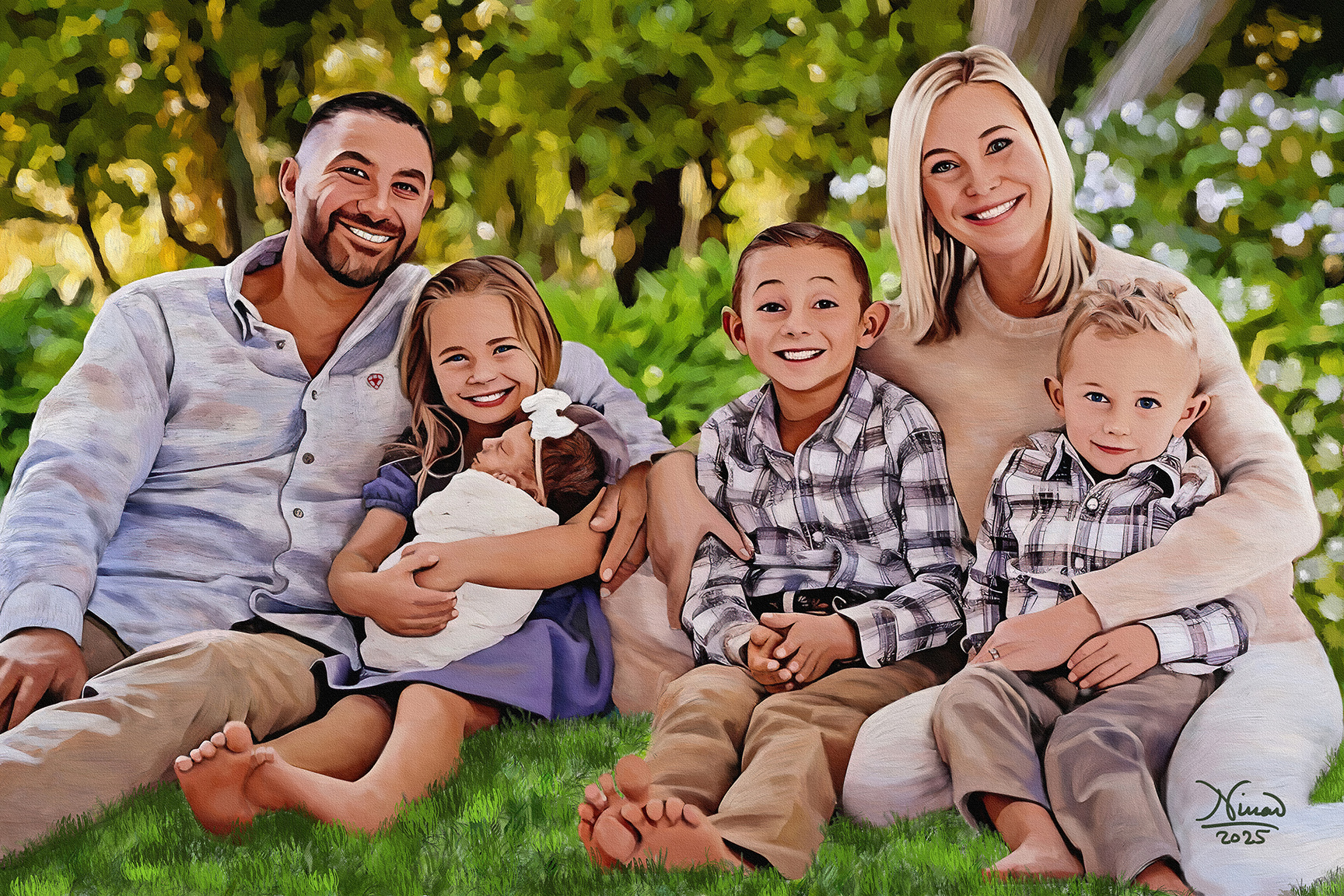 DeBonis Family Portrait painting  LR